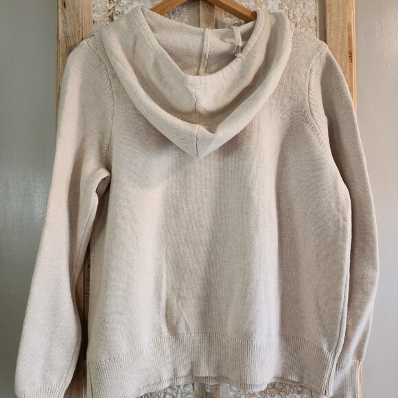 Life is Good Snow Day Knit Hoodie Women’s Large – Beige Winter Graphic Sweater - Picture 3 of 7